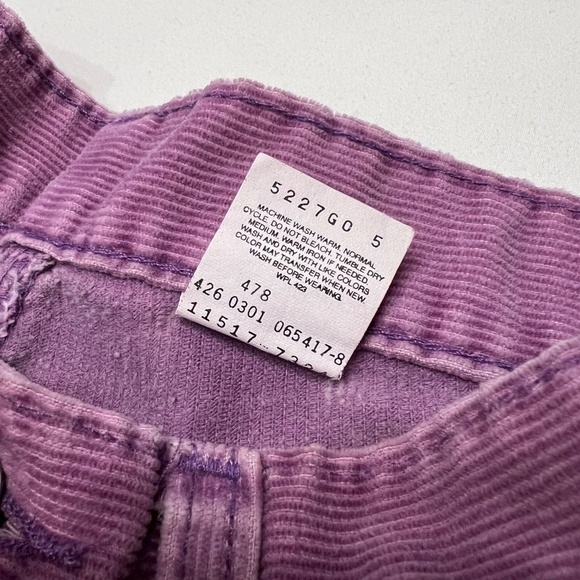 Vintage Levi’s 517 Purple Corduroy Boot Cut Pants Slim Fit Mid Rise Jeans Sz 7 - Picture 3 of 8